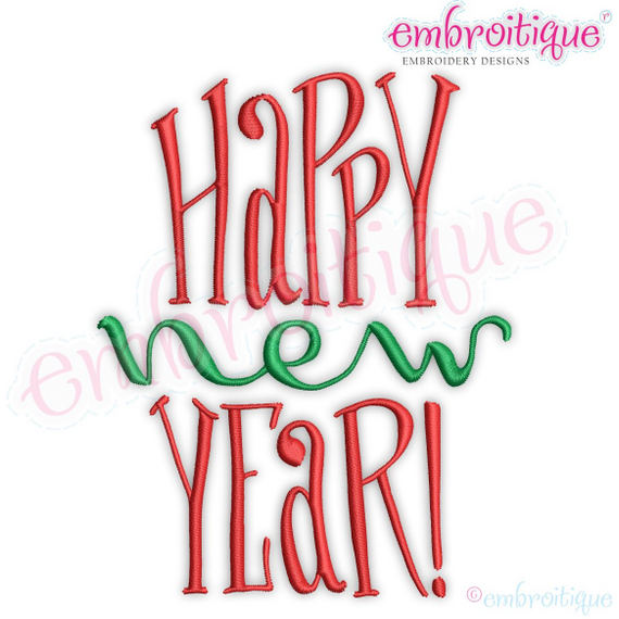 Happy new Year Doodle Holiday Machine Embroidery design