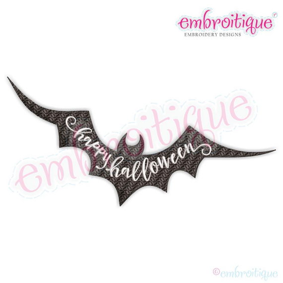 Happy Halloween Bat - Fill Stitch