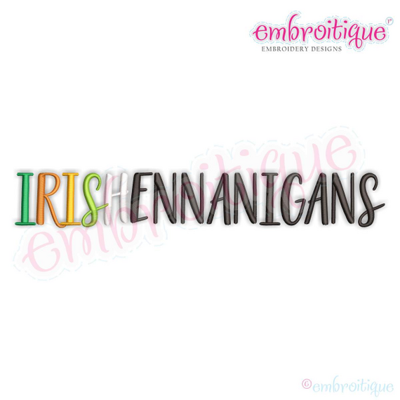 Irish Shenanigans - St. Patrick's Day - Machine Embroidery File