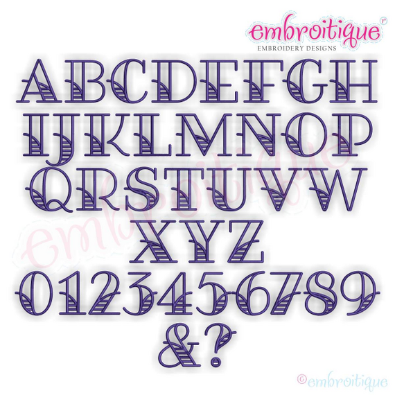 Lakeside Monogram Font - Embroitique Exclusive! 1", 1.5", 2", 2.5", 3", 4"