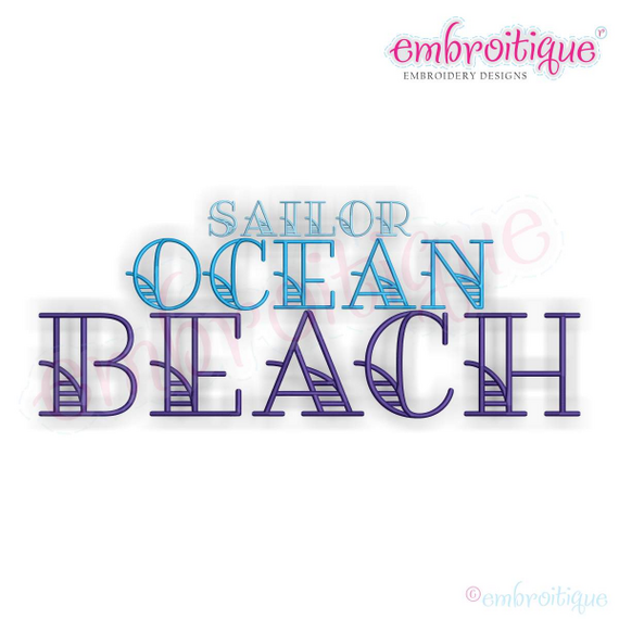 Lakeside Monogram Font - Embroitique Exclusive! 1", 1.5", 2", 2.5", 3", 4"