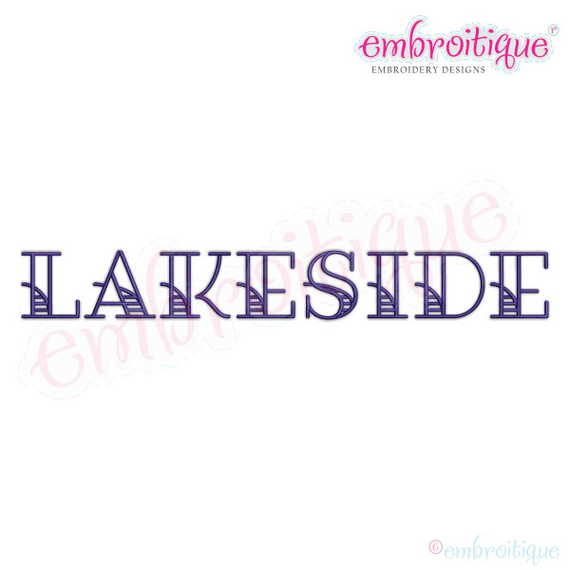 Lakeside Monogram Font - Embroitique Exclusive! 1", 1.5", 2", 2.5", 3", 4"
