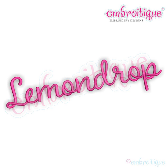 Lemondrop Monogram Font - Adorable & Sweet Font - 1", 1.5", 2", 2.5", 3", 4" - Machine Embroidery Design from Embroitique