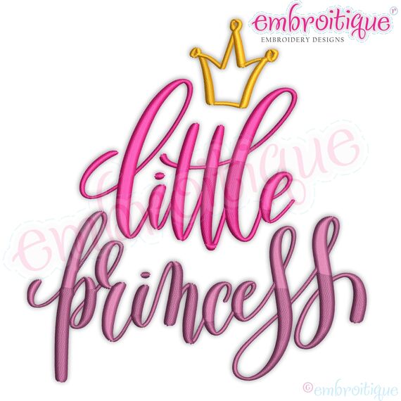 Little Princess with Crown Cute Calligraphy Script Girly Girl