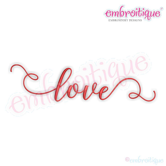 Love in Calligraphy -Love Marriage Wedding Valentines - Machine Embroidery File