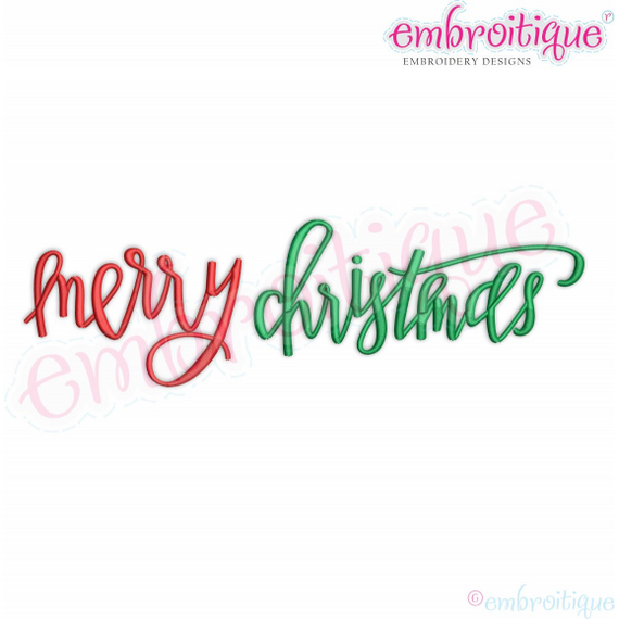 Merry Christmas Happy Holidays Embroitique Xmas machine Embroidery Design