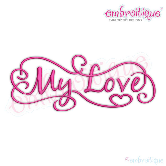 My Love with Curls and Swirls Machine Embroidery design