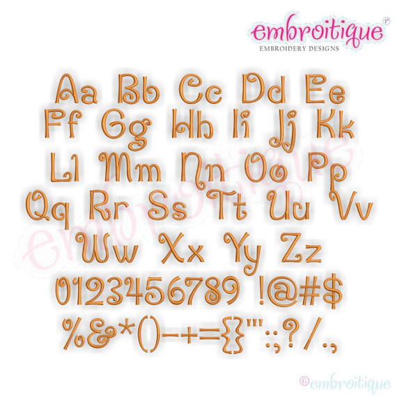 Penny Monogram Font - Machine Embroidery Files