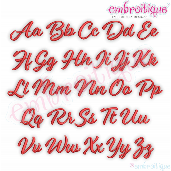 Sanders Exclusive Brush Script Monogram Font - italics, sophisticated, boy, girl -  Embroitique Machine Embroidery Design