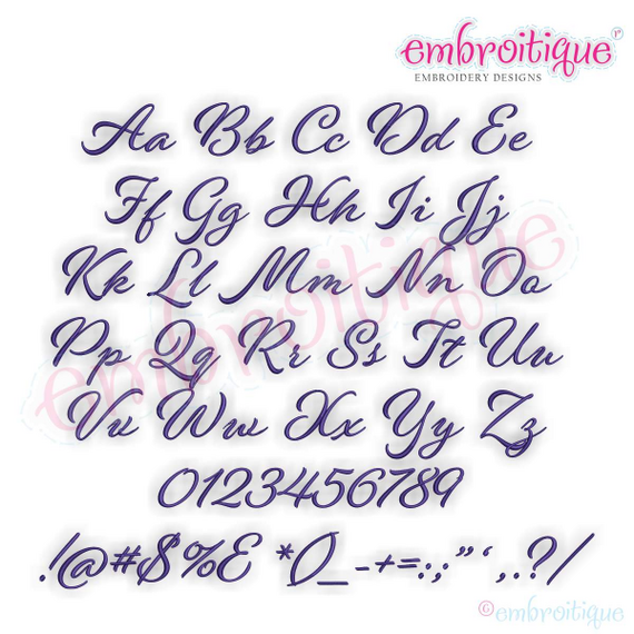 Shayna - Small Calligraphy Brush Script Embroidery Monogram Font Embroitique Exclusive Alphabet for Machine Embroidery, 2 image