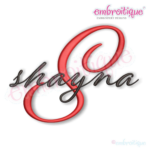 Shayna - Small Calligraphy Brush Script Embroidery Monogram Font Embroitique Exclusive Alphabet for Machine Embroidery