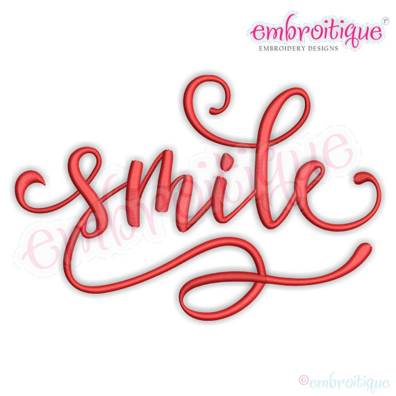 Smile Script - Machine Embroidery File
