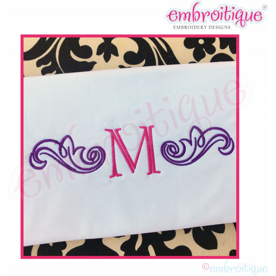 Steele Vintage Accent Flourish Initial Embroidery Monogram Font - Small Embroitique
