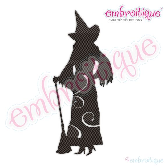 Swirly Flourish Chevron Fill Stitch Witch -Halloween Fall