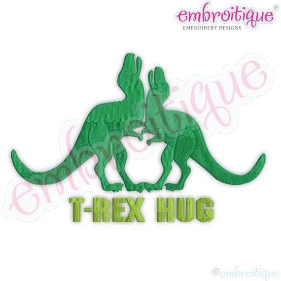 T-Rex Hug Fill Stitch Design