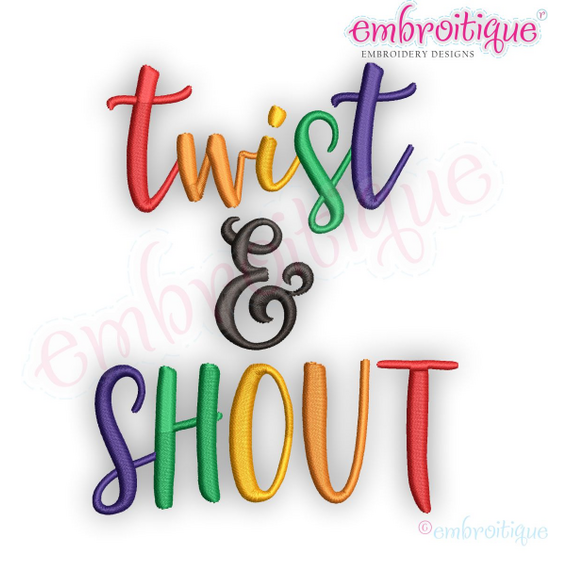 Twist & Shout Monogram Font - cute font for boys & girls - Embroitique Digital Embroidery Design - . 0.75", 1", 1.45", 2", 2.5", 3"