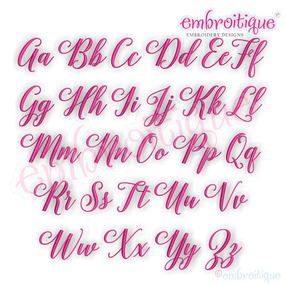 Victoria - Small  Fancy Calligraphy Script Monogram Alphabet for Machine Embroidery, 2 image