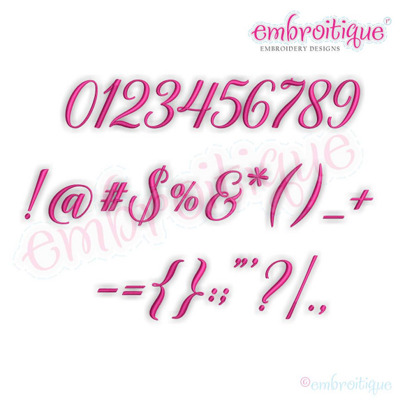 Victoria - Large  Fancy Calligraphy Script Monogram Alphabet for Machine Embroidery, 3 image