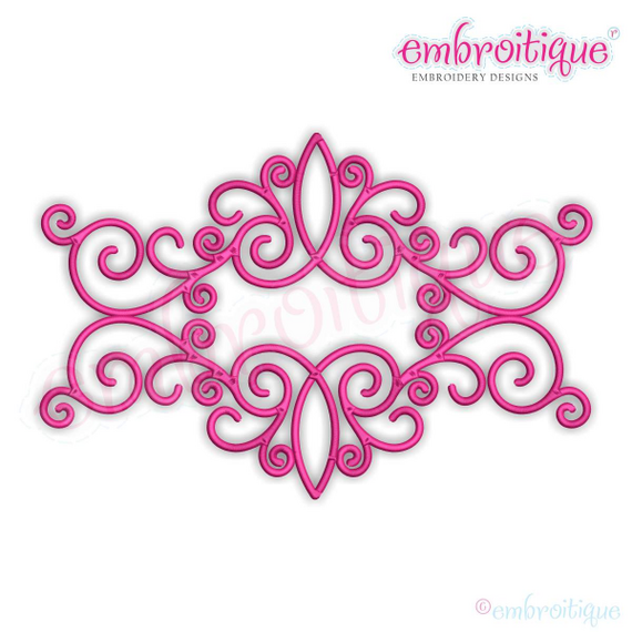 Curly Flourish Double Frame - Beautiful Embellishment - Embroitique Machine Embroidery File