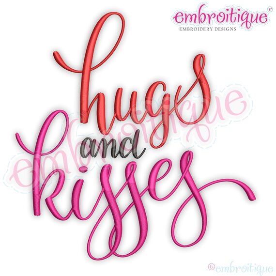 Hugs and Kisses Love Machine Embroidery Design
