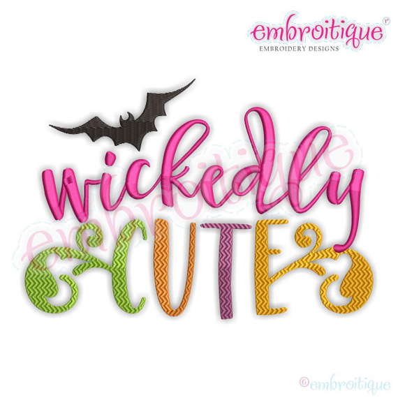 Wickedly Cute-  Fun Cute  Halloween Fall - Embroitique Machine Embroidery File