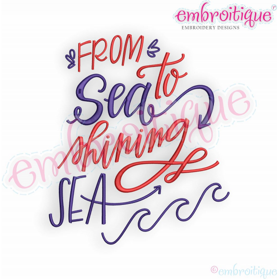 From Sea To Shining Sea -Embroitique Machine Embroidery Design