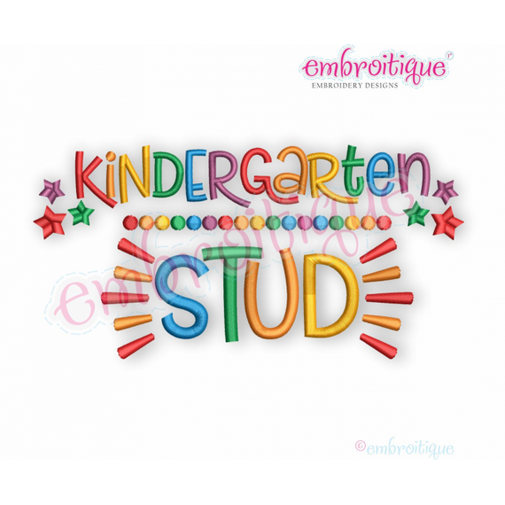 Kindergarten Stud - Back to school boys - Embroitique Machine Embroidery Design