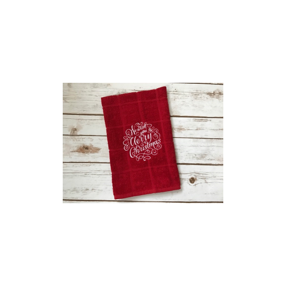 We Wish you a Merry Christmas Calligraphy Holiday Design for machine embroidery, 2 image