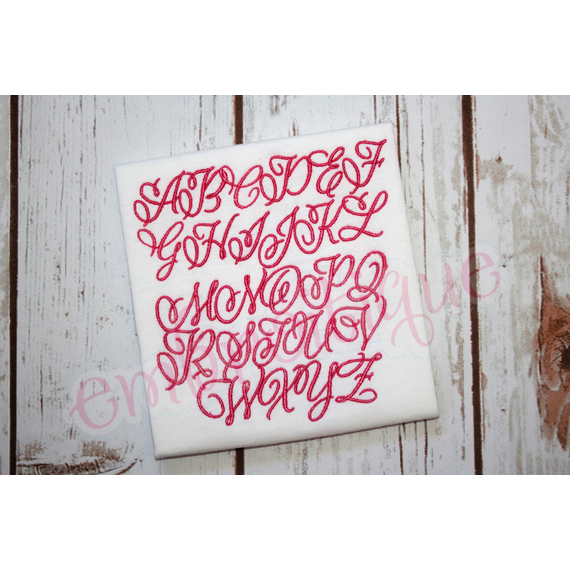 Eleanor Set 1 - Small - Calligraphy Script Machine Embroidery Monogram Alphabet Font - Embroitique - BX Files included