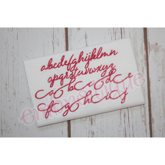 Eleanor Set 1 - Small - Calligraphy Script Machine Embroidery Monogram Alphabet Font - Embroitique - BX Files included