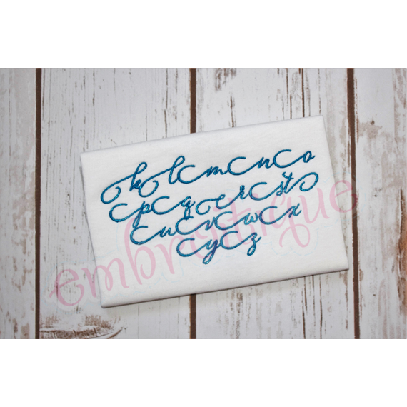 Eleanor Set 1 - Small - Calligraphy Script Machine Embroidery Monogram Alphabet Font - Embroitique - BX Files included