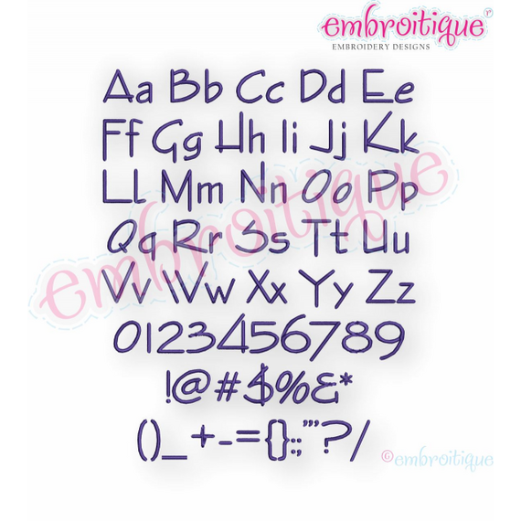 Charlie Monogram Font -small set -  1", 1.5", 2", 2.5", 3", BX Included - Embroitique Machine Embroidery Design