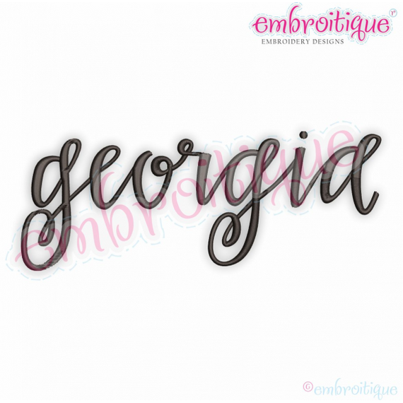 Georgia in Script - Embroitique Machine Embroidery Design