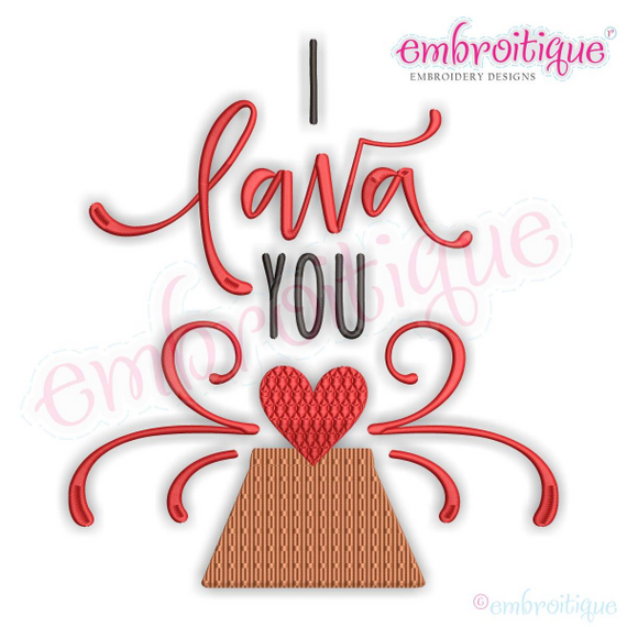 I lava You Cute Love Valentine's Day Machine Embroidery Design