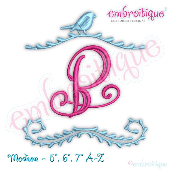 Bird Frame Monogram Font Medium Sizes