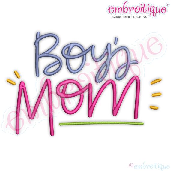 Boys Mom Machne Embroidery Design File Pattern