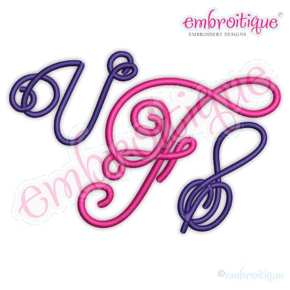 Featherly Monogram Set -Small Sizes -  Script Italics Font, 4 image