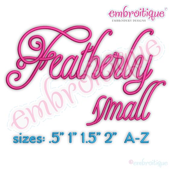 Featherly Monogram Set -Small Sizes -  Script Italics Font