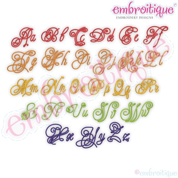 Featherly Monogram Set -Medium Sizes -  Script Italics Font, 2 image