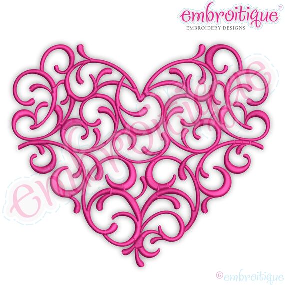 Curly Heart Flourish Accent