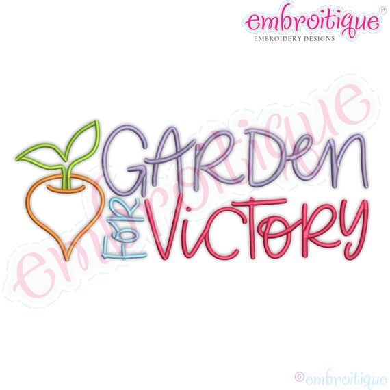 Garden for victory Gardening Planting Self sustaining machine embroidery design