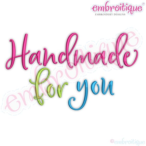 Handmade for you Hand Made DIY Project Gift  Embroitique Machine Embroidery Design
