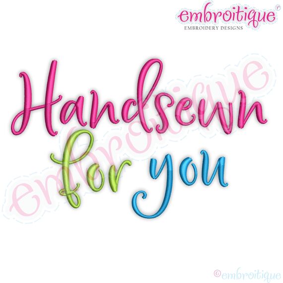 Handsewn for You DIY tag Handmade Handsewing, handcreated Machine embroidery design