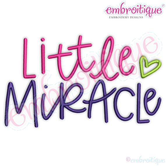 Little Miracle Baby Newborn Embroitique Machine Embroidery Design Pattern File