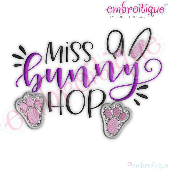 Miss Bunny Hop Applique