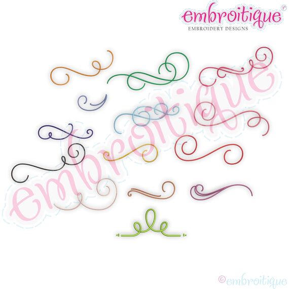 Mix It Up Curly Calligraphy Accents Flourishes - Full Set
