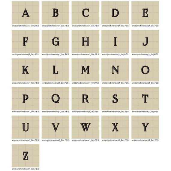 Mortimer Monogram Small Font- Satin Stitch Curly & Block Font, 4 image