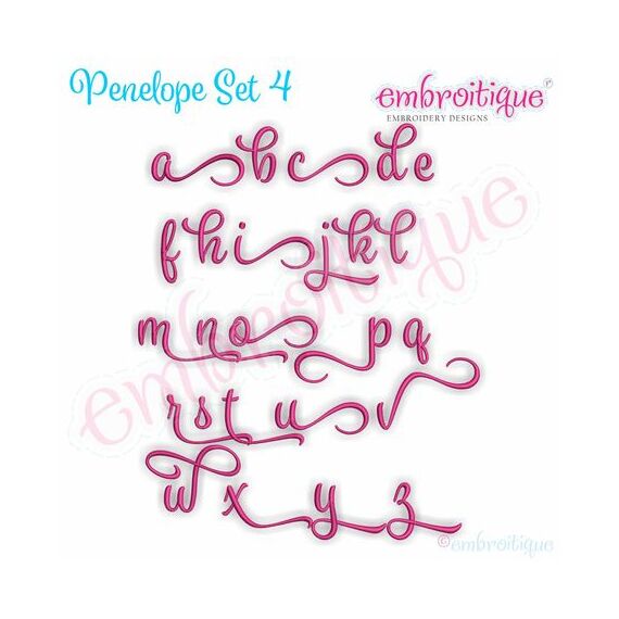 Penelope Super Set - Exclusive Calligraphy Script Monogram Alphabet Font for Machine Embroidery, 10 image
