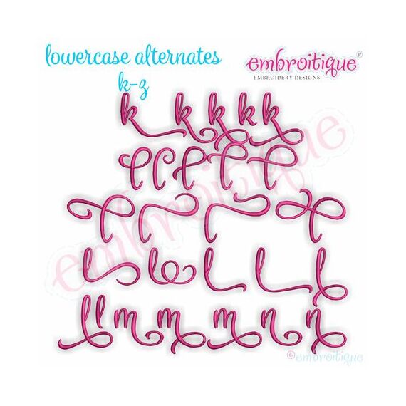 Penelope Super Set - Exclusive Calligraphy Script Monogram Alphabet Font for Machine Embroidery, 14 image