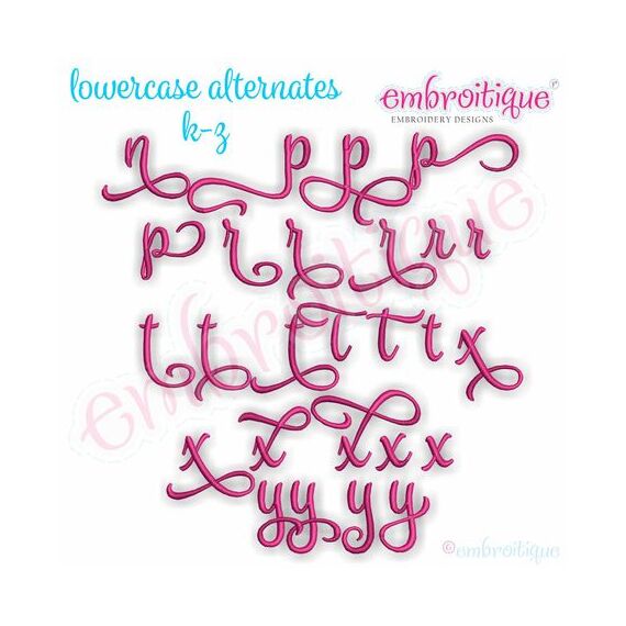 Penelope Super Set - Exclusive Calligraphy Script Monogram Alphabet Font for Machine Embroidery, 15 image